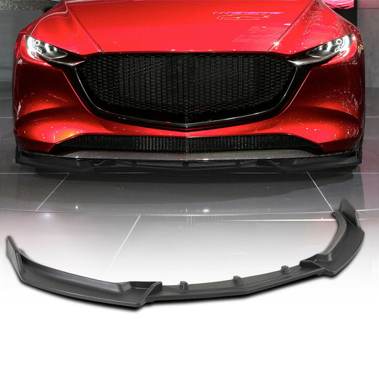 3x for Mazda 3 Axela 2019-2023 Sedan Black ABS Front Bumper Lip Chin Spoiler Kit