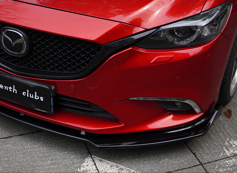 for Mazda 6 Atenza 2014-2018 Gloss Black Front Bumper Lip Spoiler Bodykit Refit