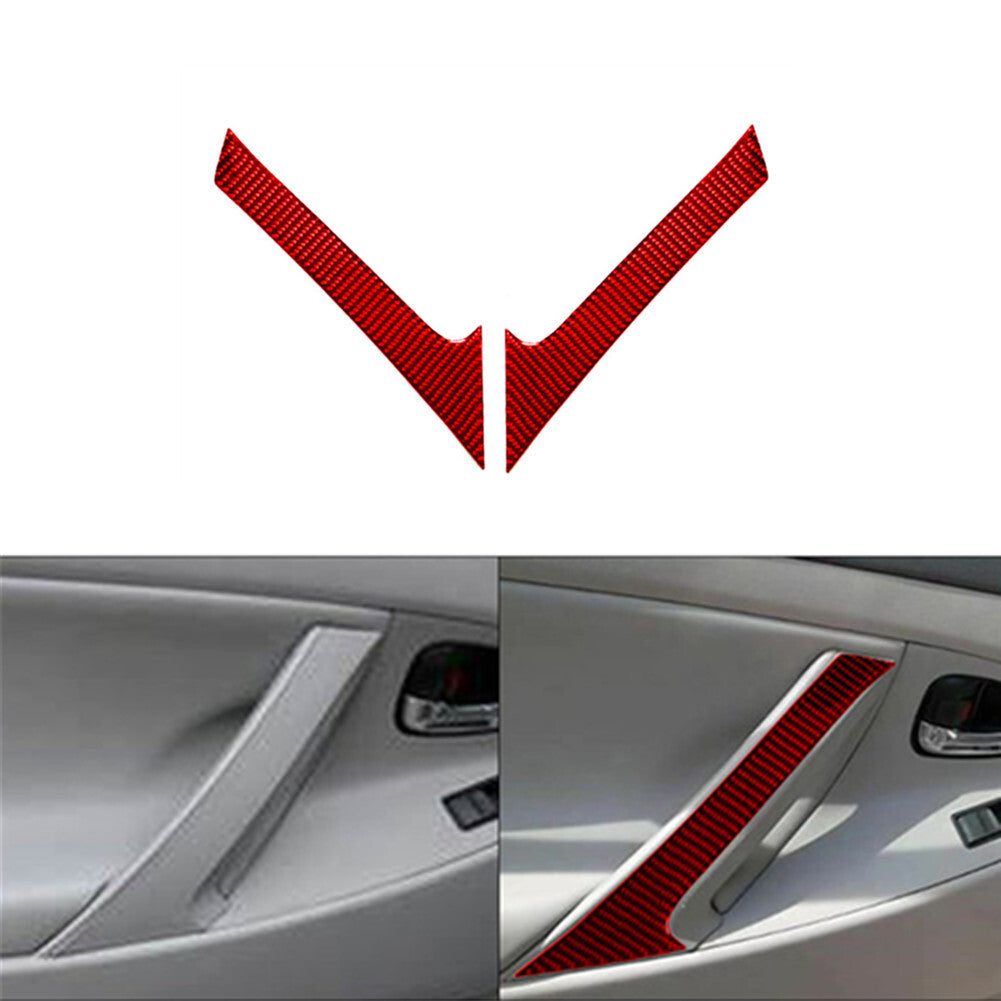 Red Carbon Fiber Rear Door Pull Handle Trim Cover for Toyota for Camry 2007-2011