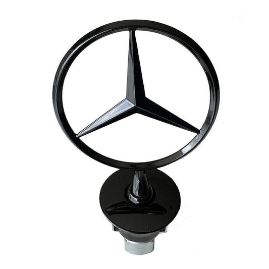 Front grille trim with glossy black star-shaped upright logo for Mercedes-Benz