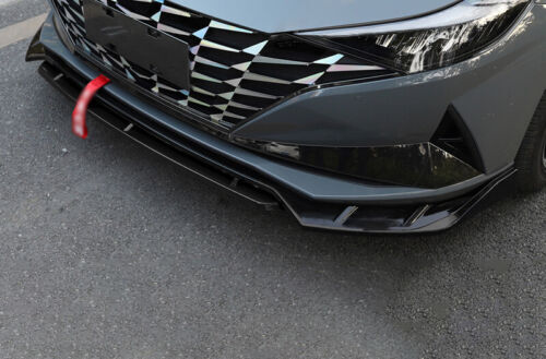for Hyundai for Elantra 2021-23 Glossy Black Front Bumper Lip Spoiler Splitter Guard