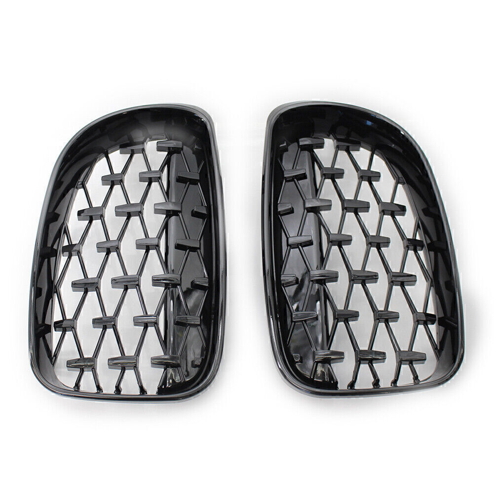 Diamond Meteor Front Grille Fit for BMW E81 E82 E87 E88 1 Series 2008-11 Gloss Black