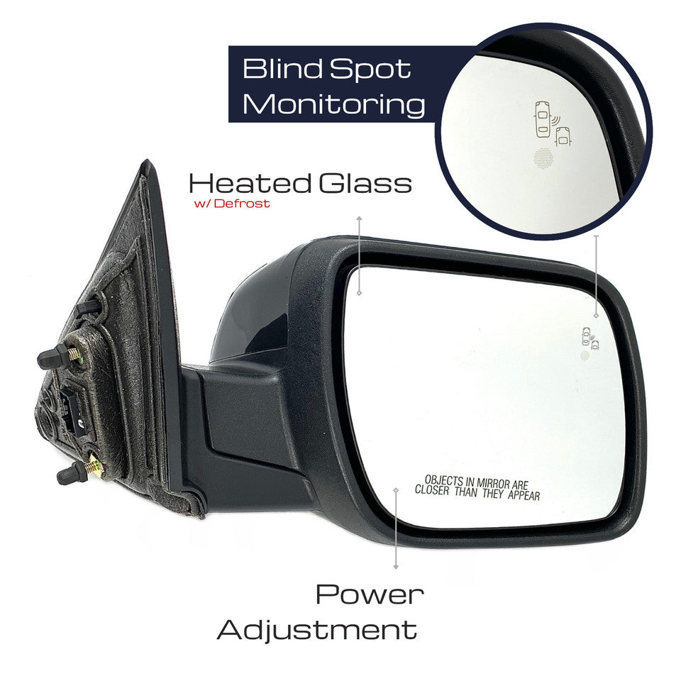 2011-2015 for Ford Explorer Passenger Side Mirror with Blind Spot Power Folding 11-Line