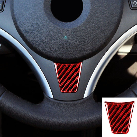 Red Carbon Fiber Interior Steering Wheel Trim for BMW 3 Series E90 E92 2005-2012