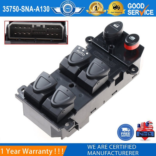 Power Drive Left Window Switch 35750-SNA-A130-M1, suitable for Honda for Civic 2006-2011.