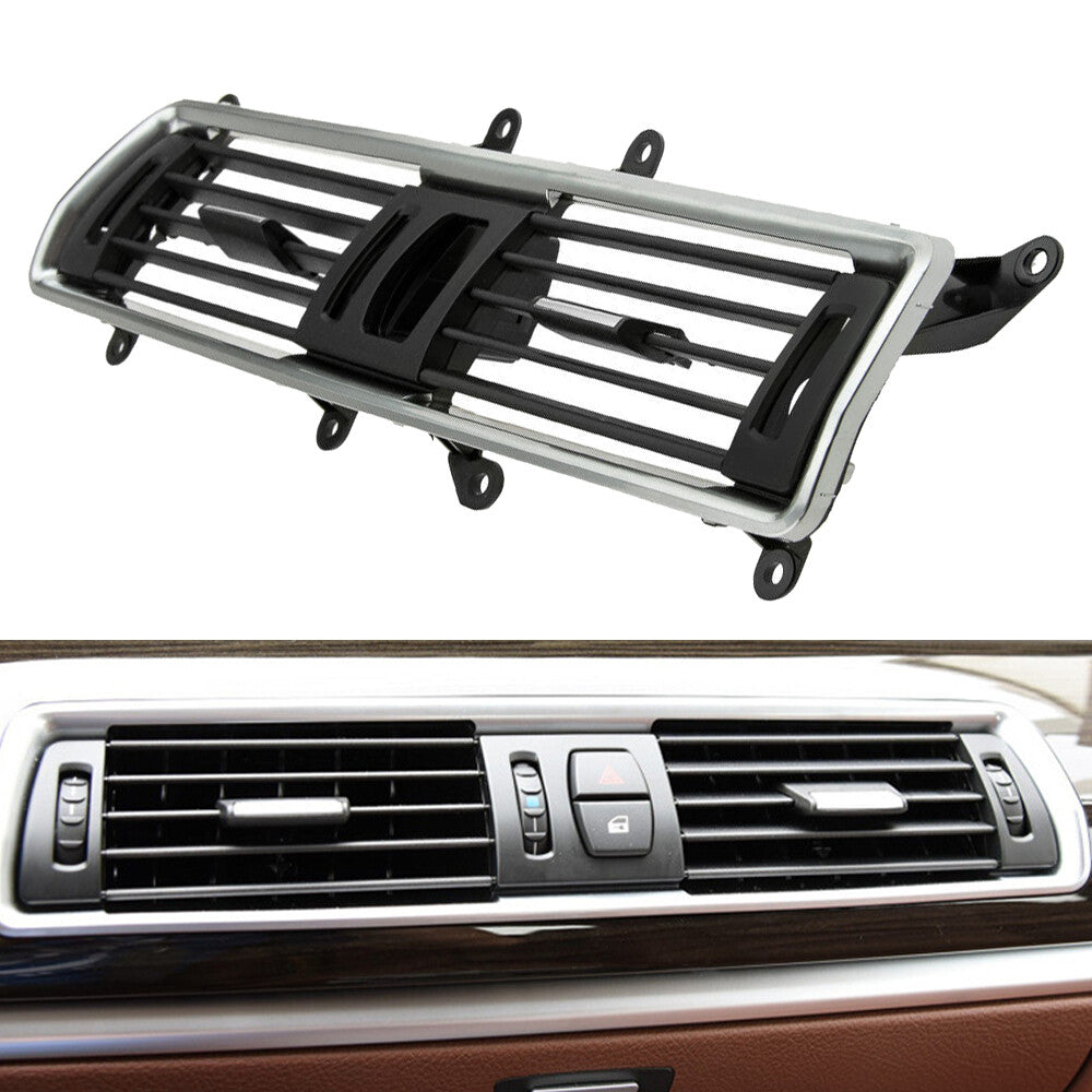 For 535ix GT xDrive 2011-17 Center Dashboard Air Vent Grille Black Chrome