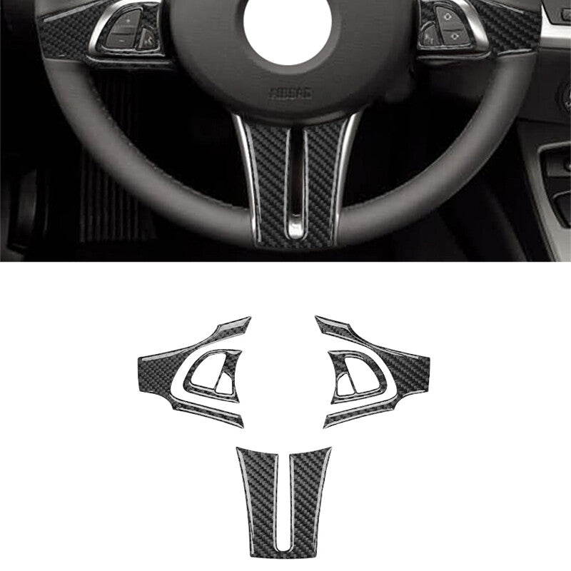 5-piece carbon fiber steering wheel cover trim suitable for BMW Z4 E85 2003-2008