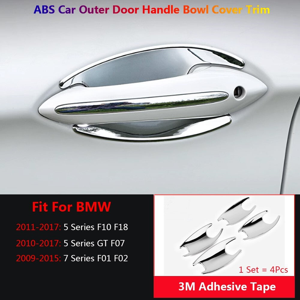 4Pcs Stainless for BMW 5 7 F10 F07 F01 Car Exterior Door Handle Bowl Cover Trims