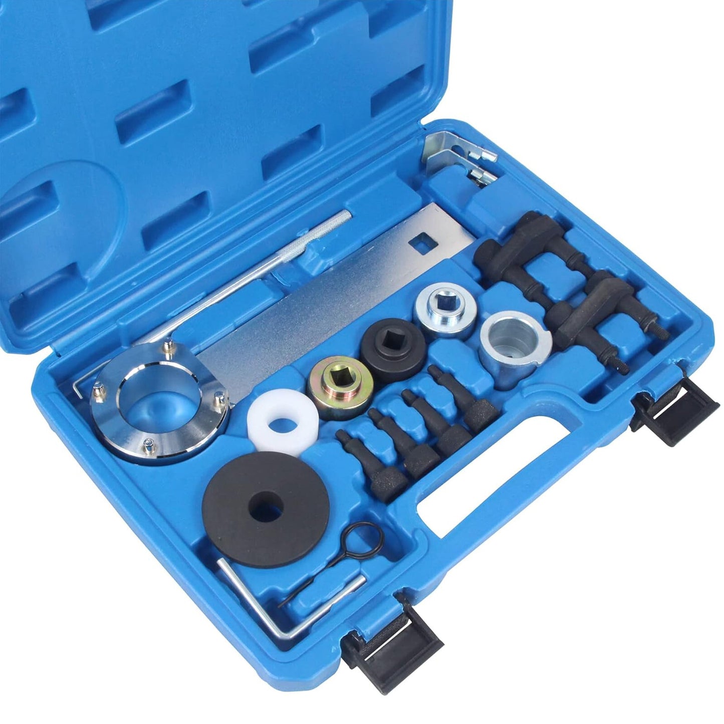 Camshaft, crankshaft, and engine timing tool kit compatible with for Audi for VW VAG 1.8 and 2.0T engines.