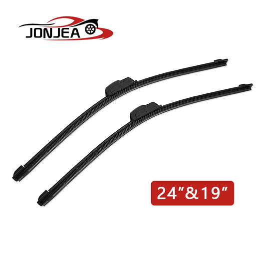 24 and 19 1 Pair Windshield Wiper Blades J-hook Bracketless Frameless 1 Pair