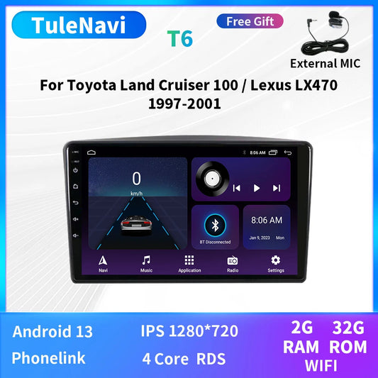for Lexus LX470 for Toyota for Land Cruiser 100 Player Carplay Screen Car Radio GPS Navi