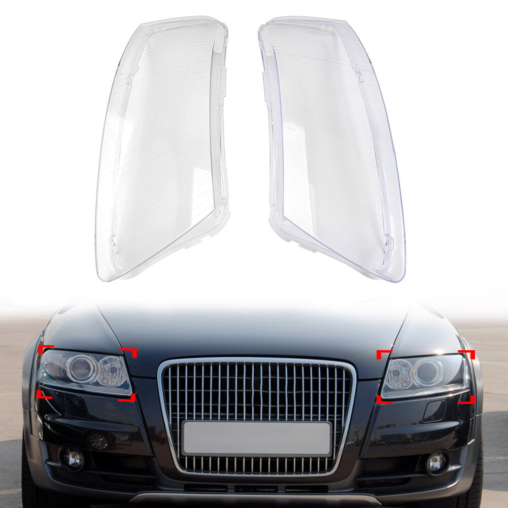 Headlight Headlamp Clear Lens Cover Shade Shell for Audi A6 C6 2006-2011