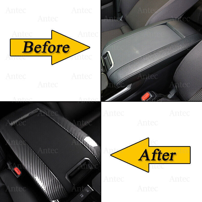 for Toyota Highlander 2021-2024 Carbon Fiber Central Armrest Storage Box Trim 1X