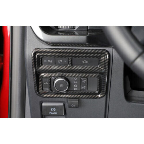 for Ford F150 F-150 21-2023 Carbon Fiber Inner Headlight Switch Trim Frame Cover