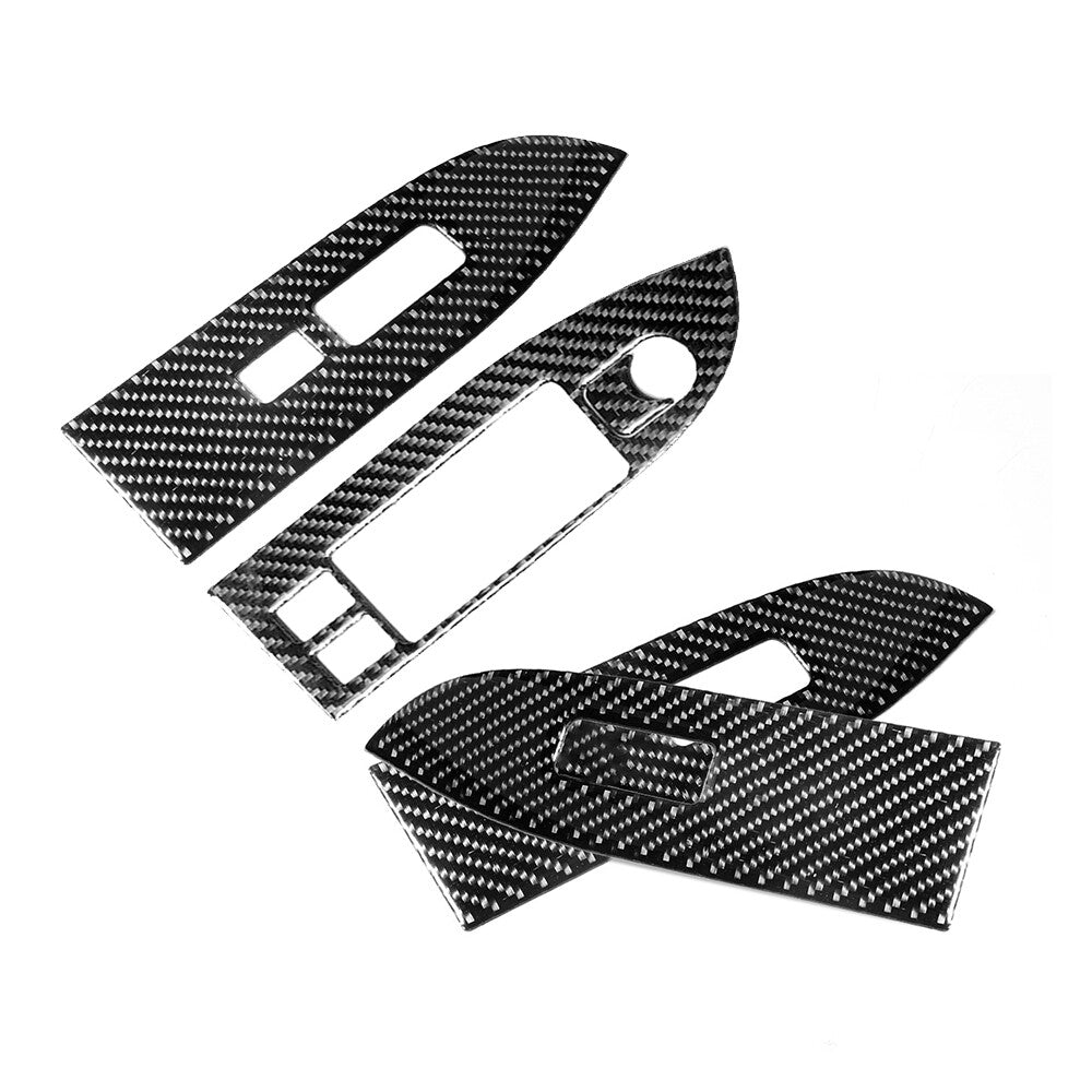 5x Carbon Fiber Window Switch Panel Cover Trim for Suzuki Grand Vitara 2006-2013
