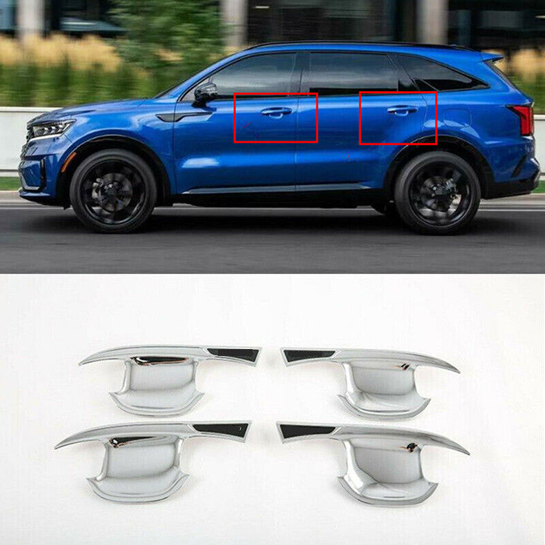 for Kia Sorento 2021-2023 Chrome ABS Exterior Side Door Bowl Molding Cover Trim