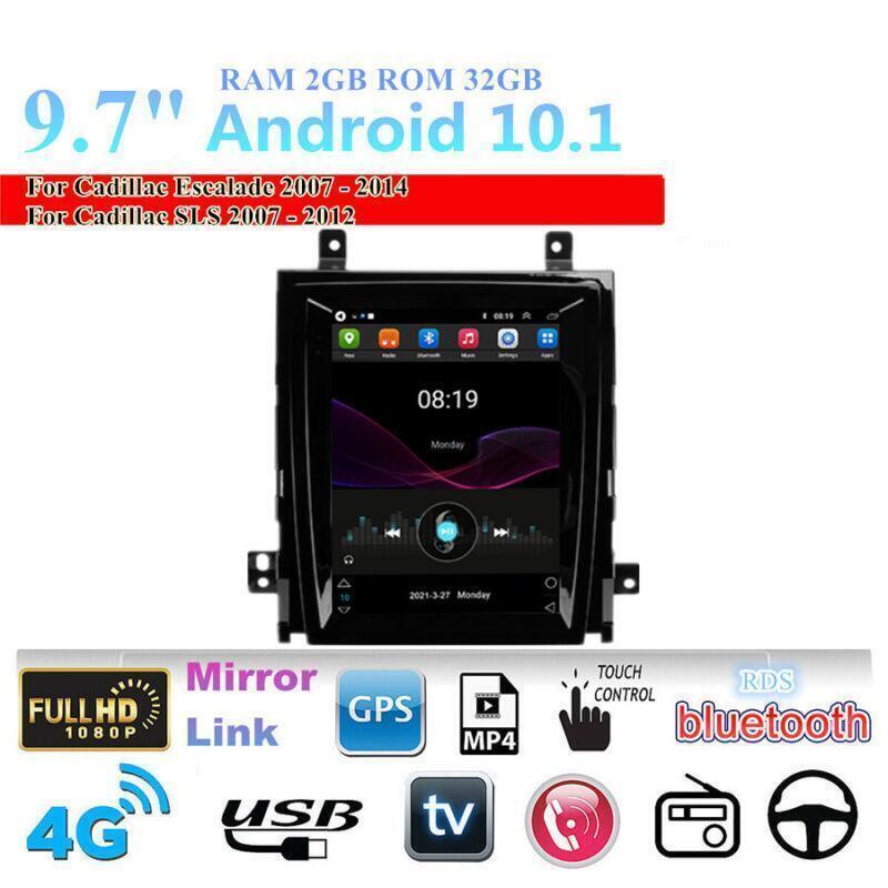 GPS Radio 9.7 Vertical Android 10.1 Stereo For 2007-2014 for Cadillac for Escalade SLS