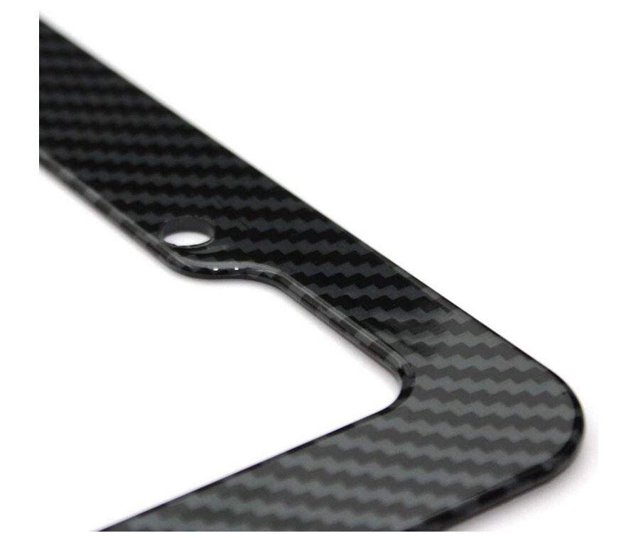 1 piece of car license plate frame cover cap, trunk black carbon, suitable for Chevrolet