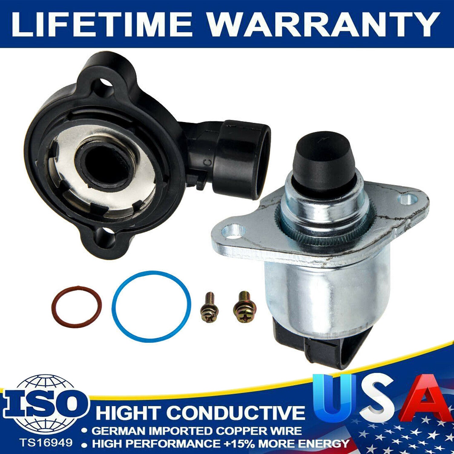 Throttle Position Sensor and Idle Air Control Valve Set Fits LS for Chevy for GMC Sierr!