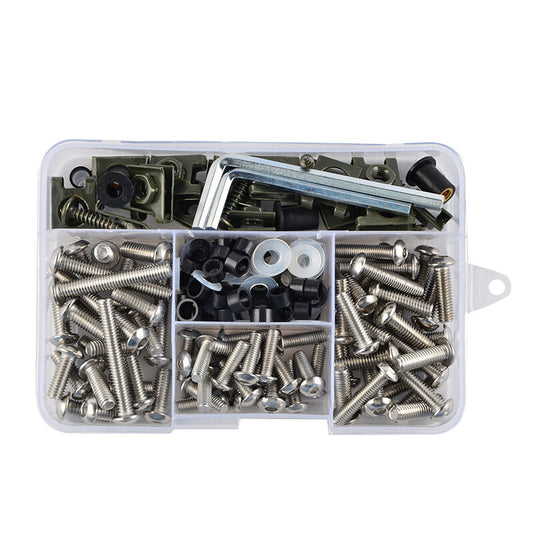 155-piece motorcycle axle bolt kit, screws, fasteners, and threaded parts from the