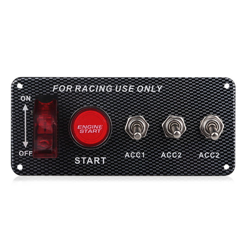 Car Racing Ignition Switch Carbon Fiber Panel Engine Start Push Button Toggle