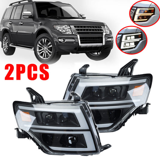 2Pcs Dynamic LED Front Headlight For 2009-2021 for Mitsubishi Pajero Montero V93 V97