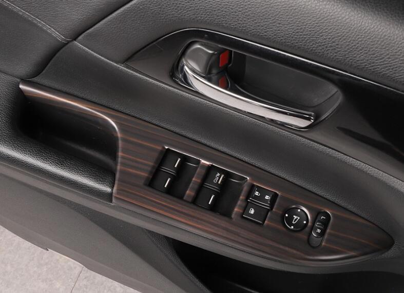 for Honda Accord 2014-2017 Wood Grain Window Lock Lift Switch Button Panel Decor