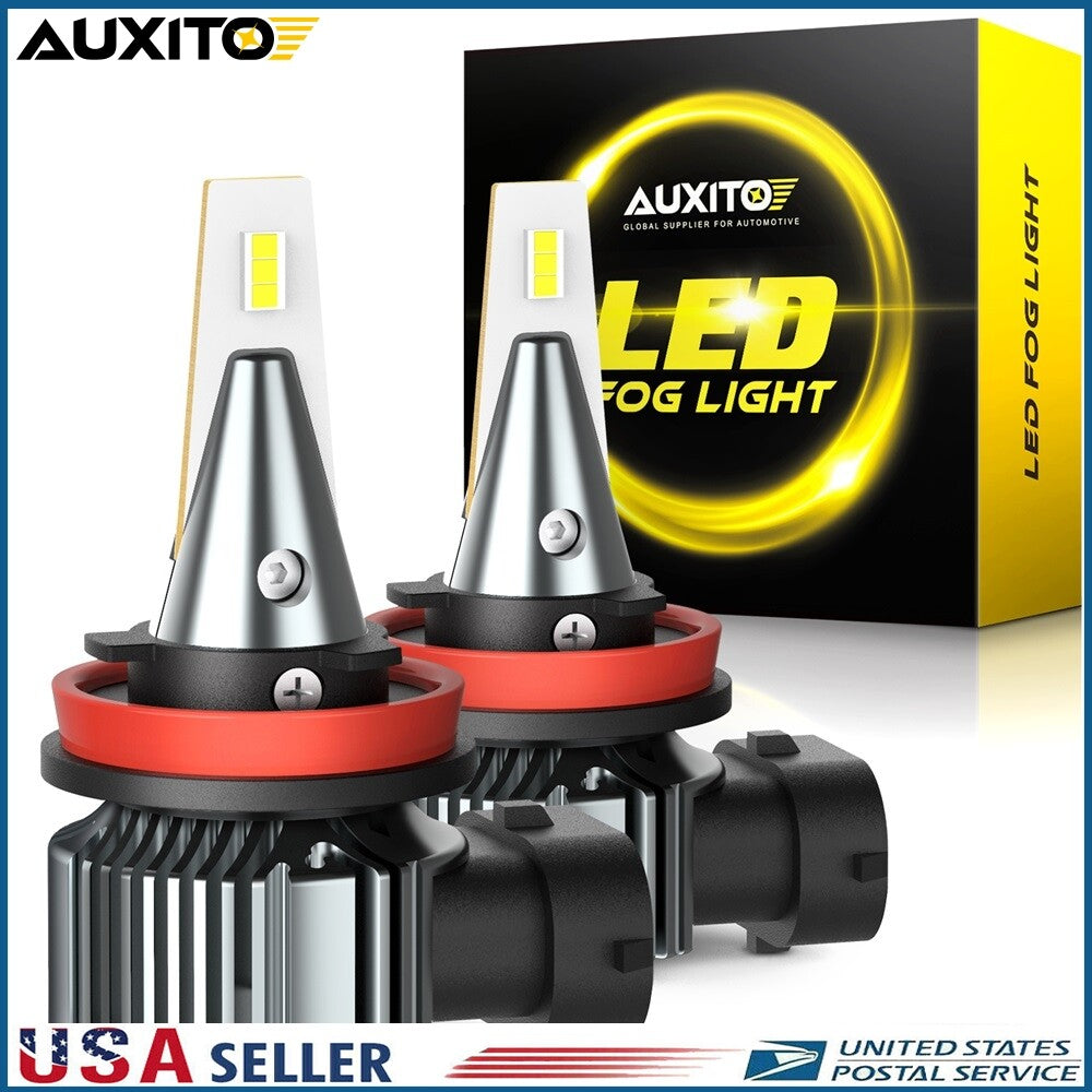 AUXITO LED Chime Red H8 H16 H11 Chime Red 6500K, Cyan Red