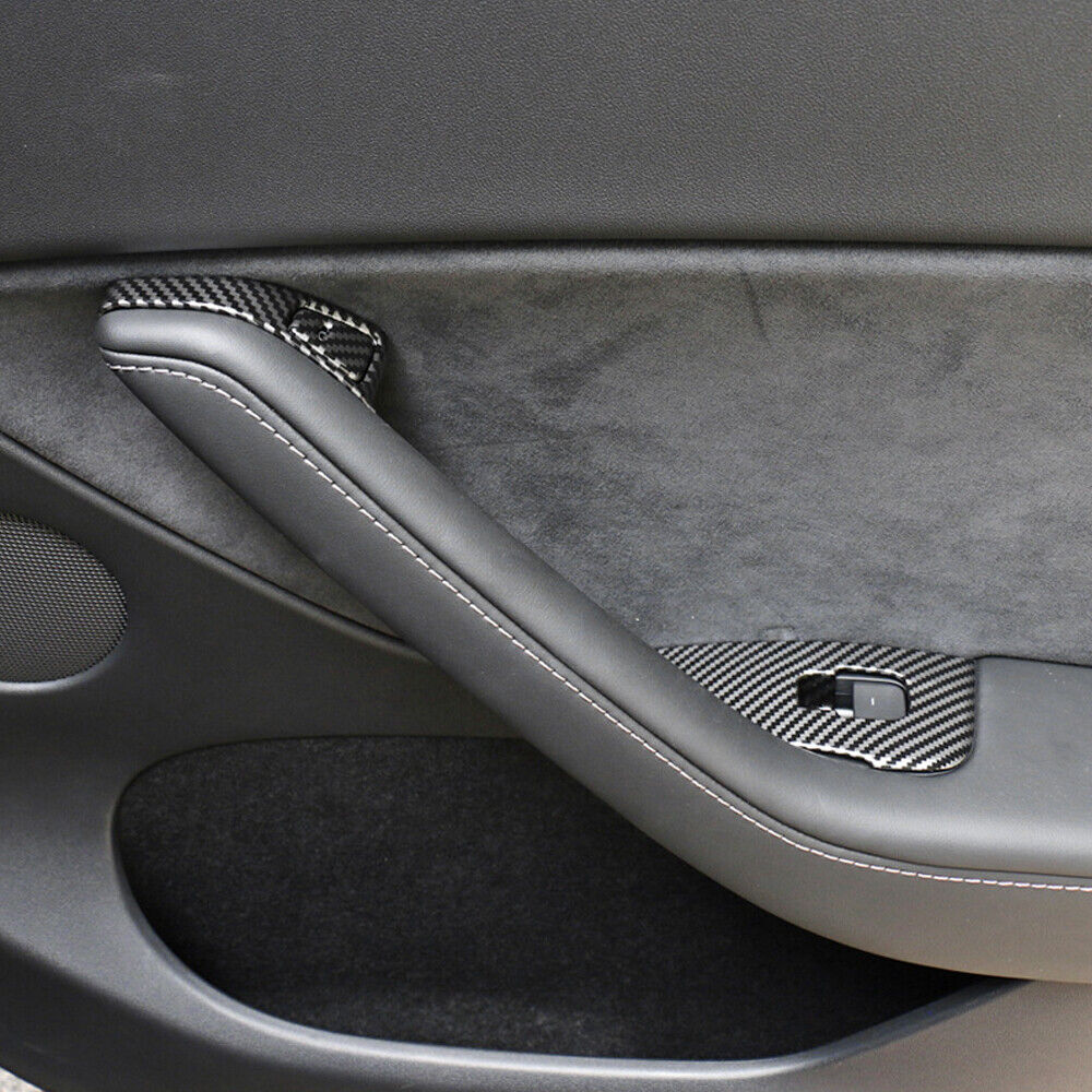 For 2017-2021 for Tesla Model 3/Y Carbon Fiber Window Lift Panel Switch Cover Trim