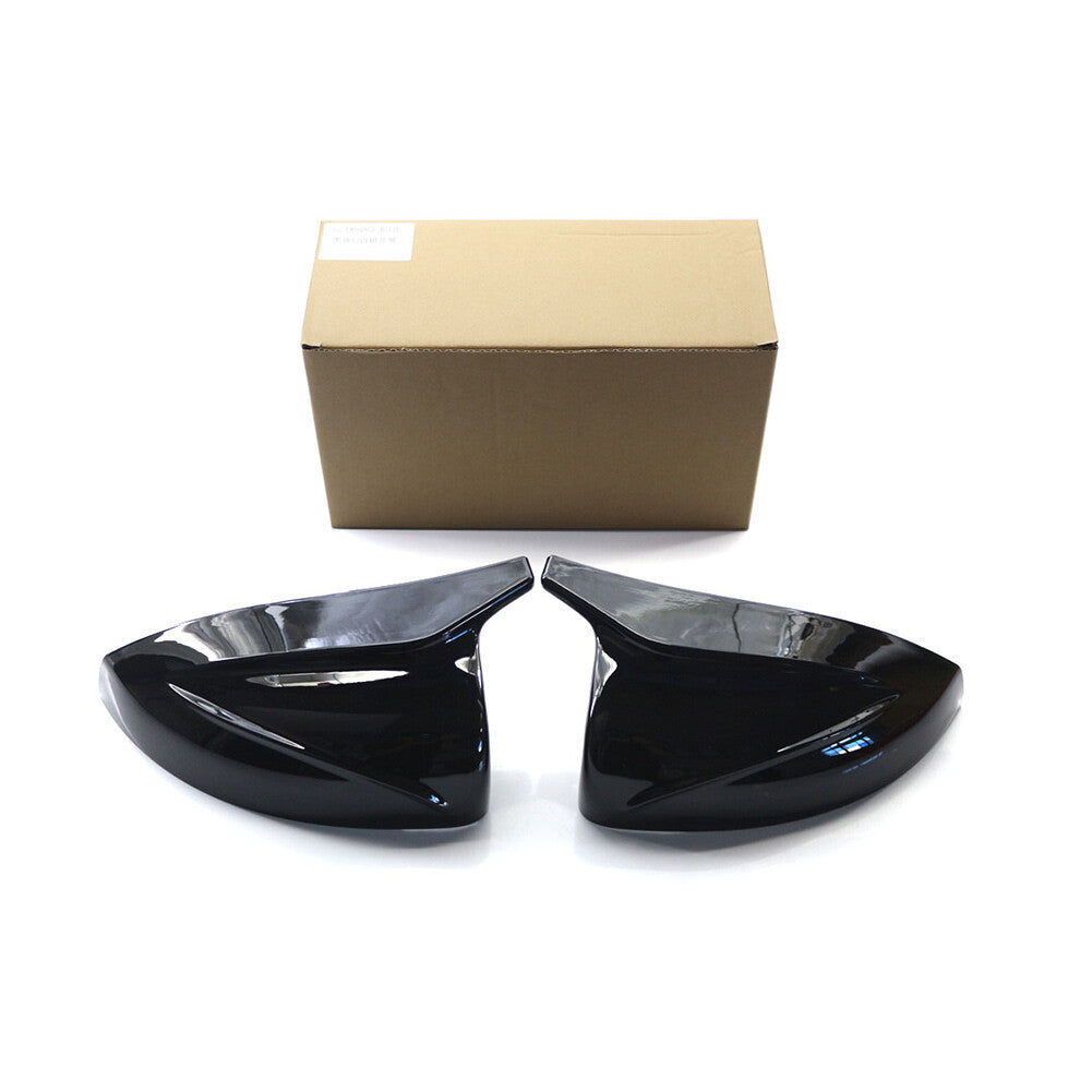 Pair Side Wing Mirror Covers Rearview Cap Gloss Black for Audi A3 S3 2014-2020
