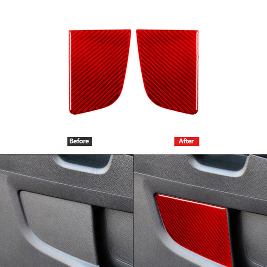 Red Carbon Fiber Front Door Pillars Trim Cover for Chevrolet Sonic 2012-2016