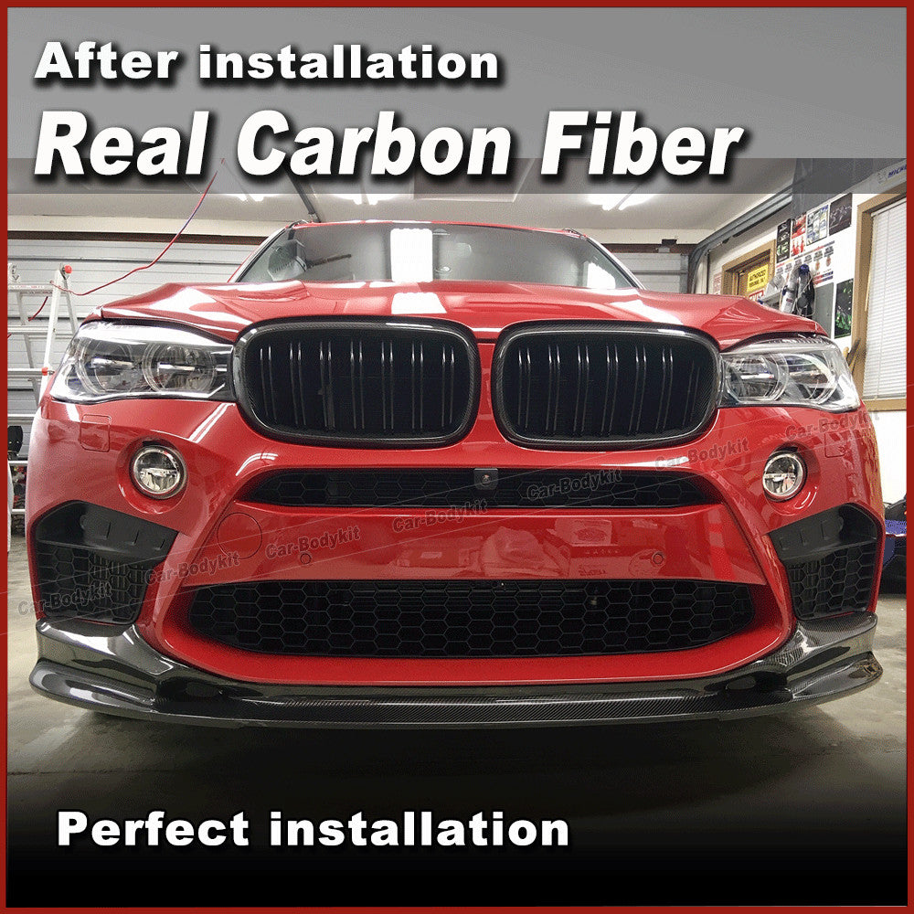 for BMW F85 X5M F86 X6M REAL CARBON Rear Bumper Diffuser Lip Front Spoiler Kits