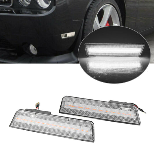 2x LED Front Side Marker Lights For 08-14 for Dodge for Challenger /11-14 Charger