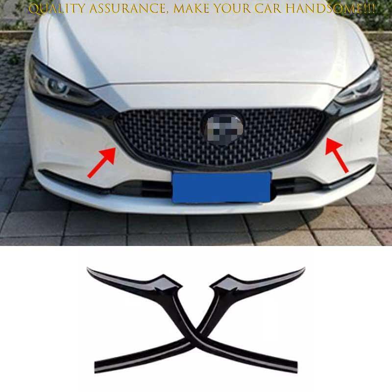 for Mazda 6 Atenza 2018-2021 Black Painted Front Side Center Mesh Grille Grills