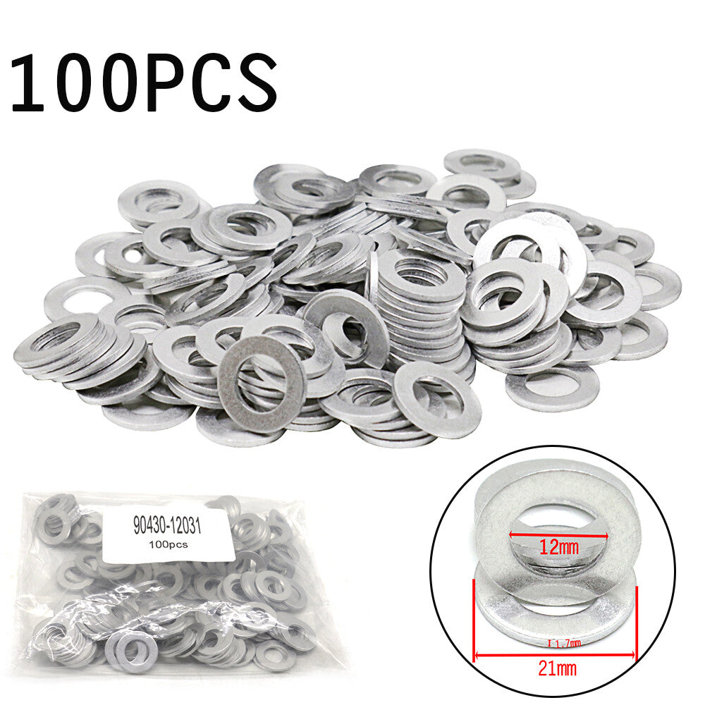 100PCS Oil Drain Sump Plug Washers Gasket 90430-12031 for Toyota for Lexus Matrix