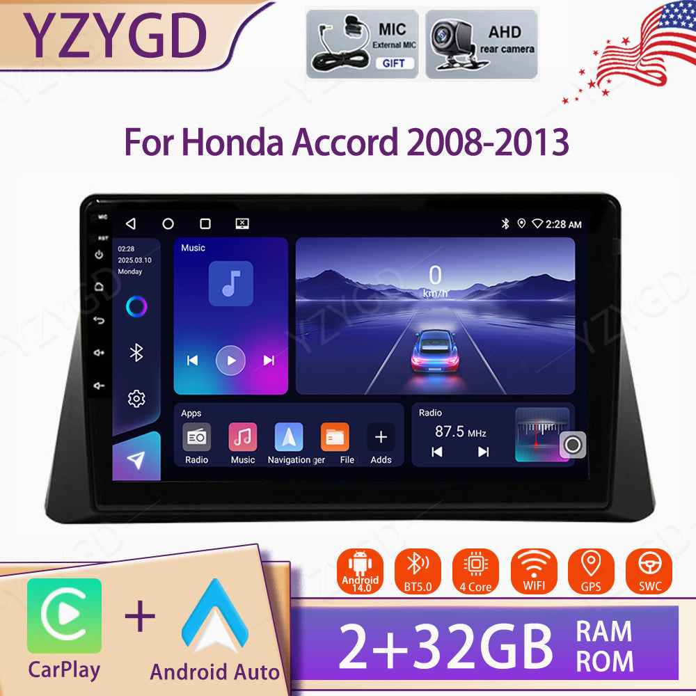 for Honda for Accord 2008-2013 Android Auto Carplay Car Stereo Radio Screen GPS Navi
