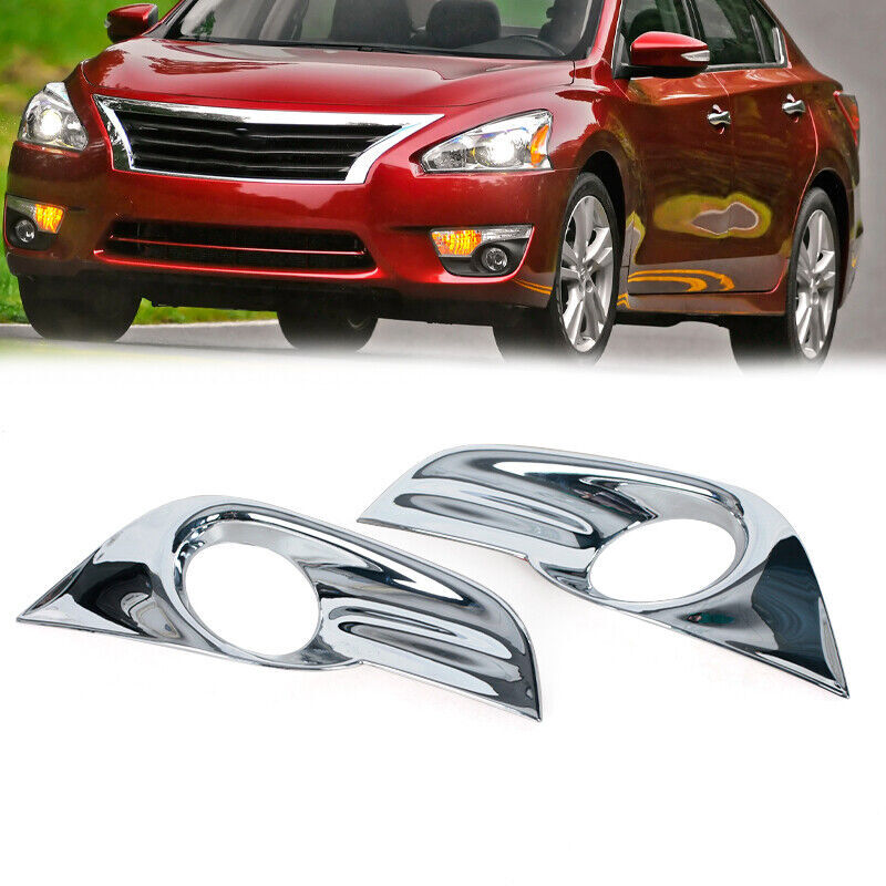 2-Piece Chrome Front Fog Light Covers for Nissan Altima 2013-2015