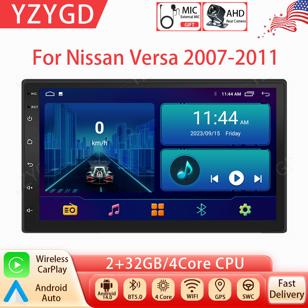 for Nissan Versa 2007-2011 7inch Android Carplay Car Stereo Radio WIFI GPS Navi