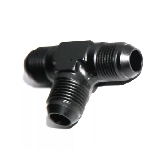 3-Way Tee T-Piece Fitting Adapter AN8 8-AN Male to 2X AN8 8-AN Male BLACK