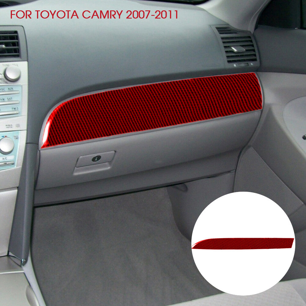 Red Carbon Fiber Passenger Side Decorative Cover Trim for Toyota for Camry 2007-2011