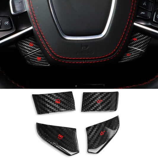 for Chevrolet for Corvette C8 2020+ Carbon Fiber Steering Wheel Volume Button Trim¡Á4