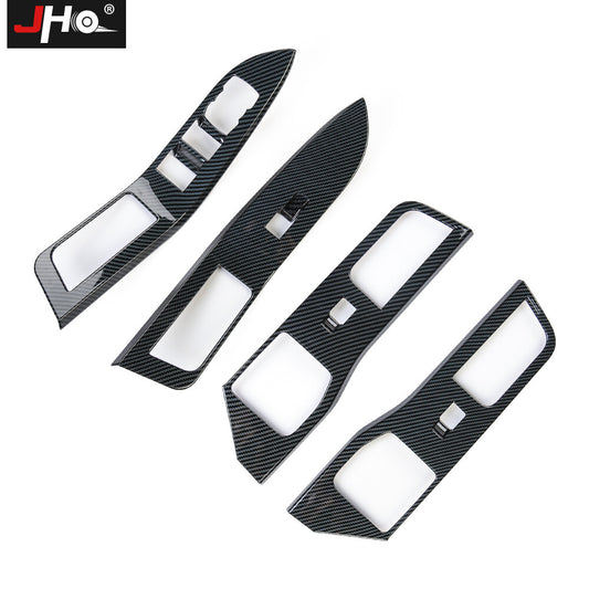 Carbon Fiber Print Window Switch Control Panel Cover Trims for Ford Explorer