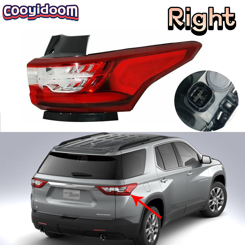 The right outer taillight and rear brake light are applicable to for Chevrolet Traverse 2018-2020 models.