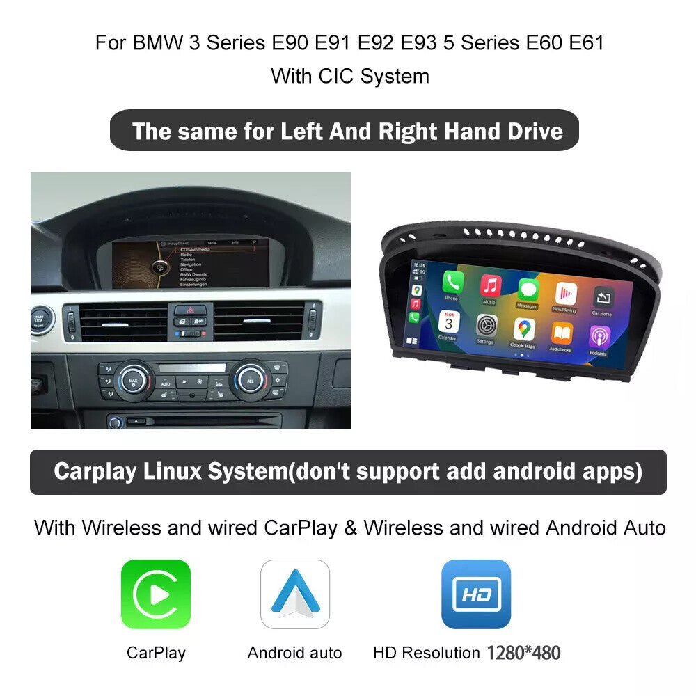 8.8 Wireless CarPlay Android Auto Car Multimedia Fits for BMW E92 E93 E60 E61