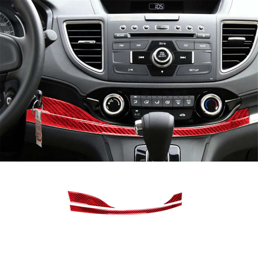 Red Carbon Fiber Dashboard Climate Control Trim for Honda CRV CR-V 2012-2016 -B