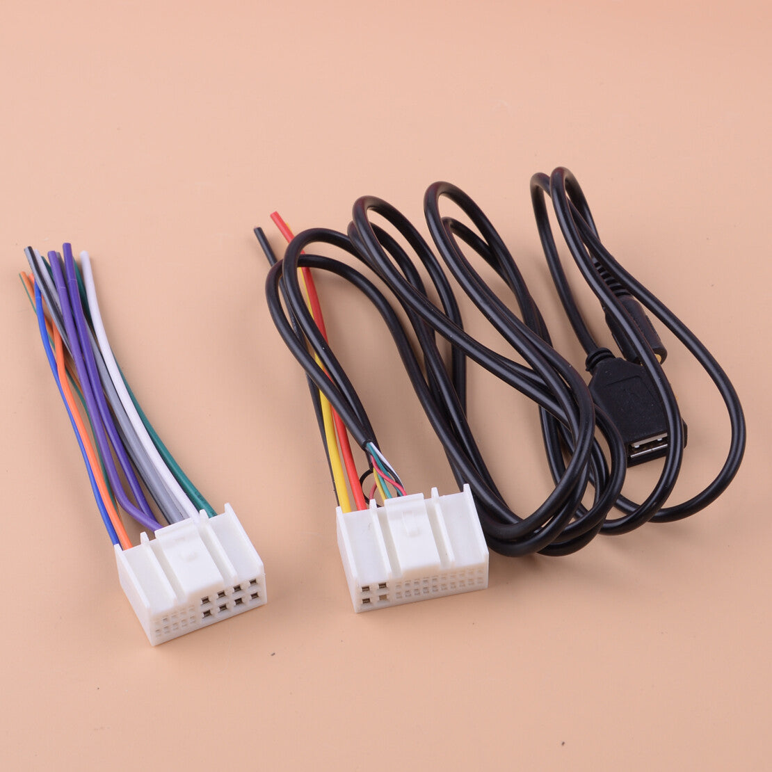 Radio Stereo Wire Set Wiring Harness Adapter USB/AUX Fit for Hyundai Sonata