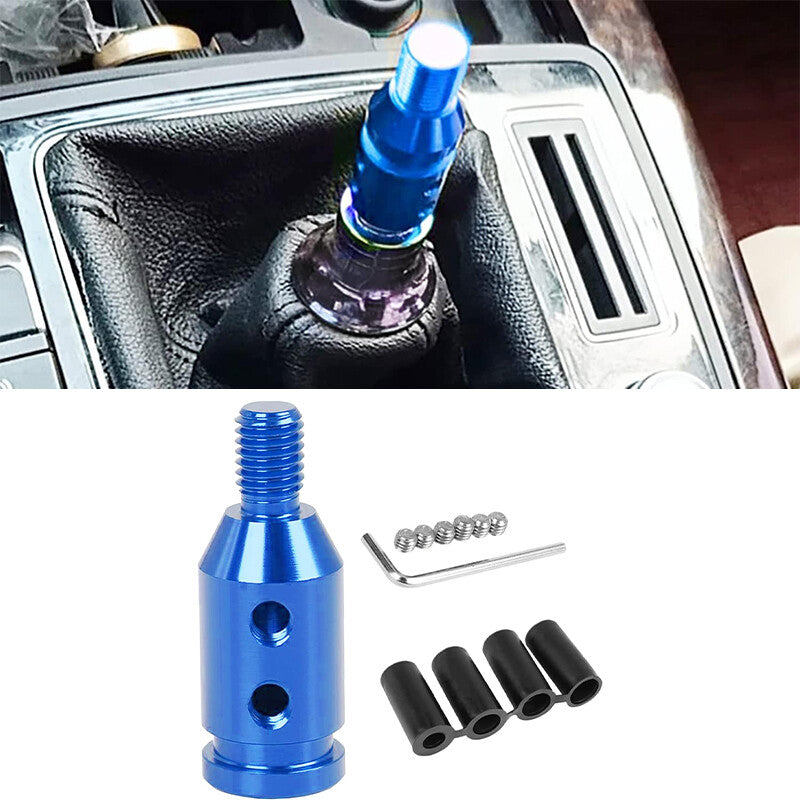 M12 x 1.25 Car Gear Shift Knob Adapter for Non Threaded Shifter Blue Universal