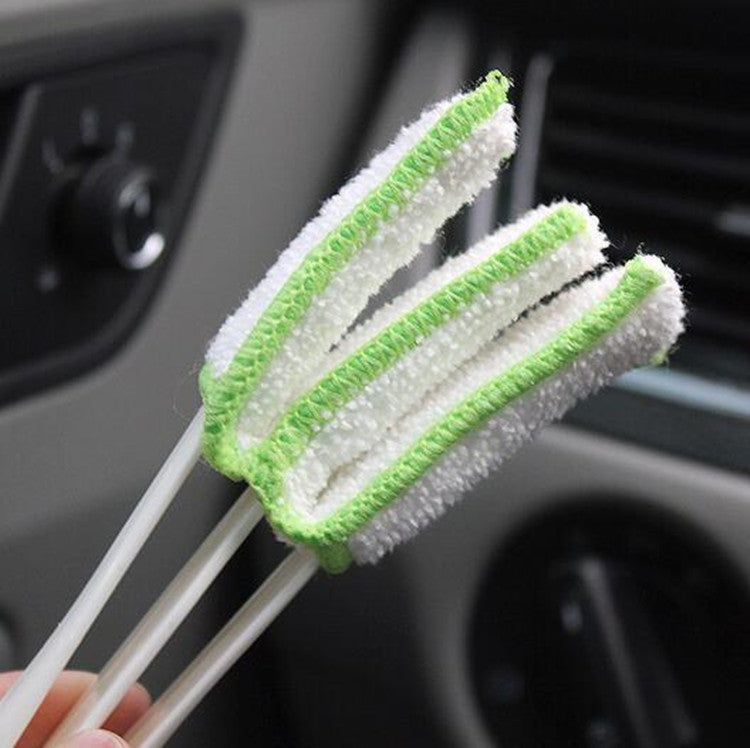 Car Air Conditioning Outlet Dust Brush Cleaner Care Double-Head Fine Fiber Cloth
