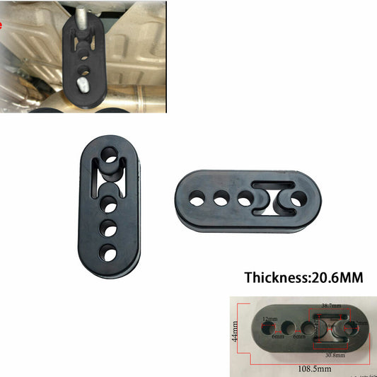 Pair Performance Polyurethane Adjustable Muffler Black Exhaust Hangers Universal