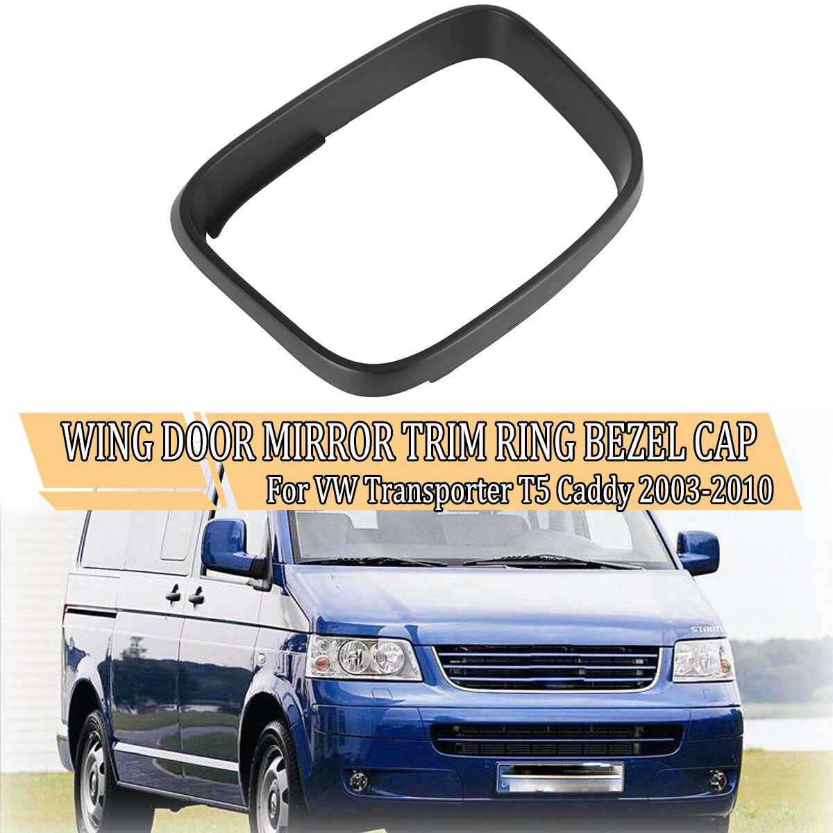 Right-wing mirror cover door decorative ring frame cover box suitable for Volkswagen Transporter T5 ABS